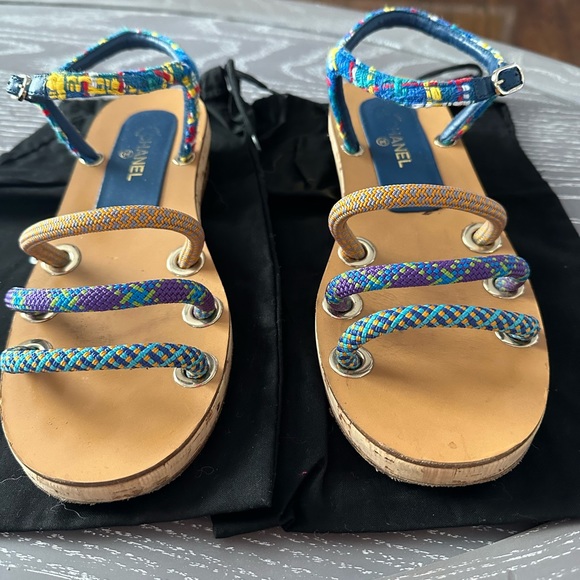 Chanel 2017 Rope Gladiator Sandals 37.5/7.5 - Picture 2 of 4